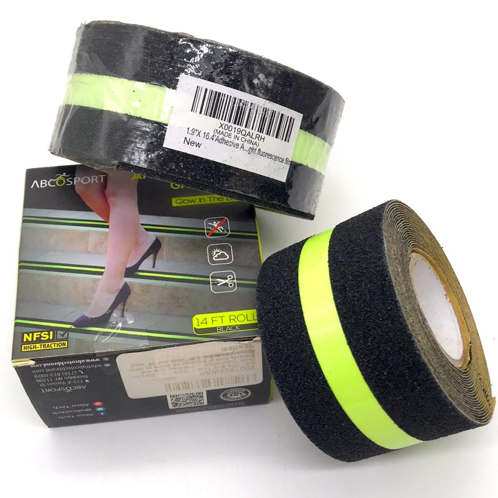 Abco Tech Anti-Slip Grip Tape-Glow in the Dark for Illumination Lot of Two (2)